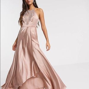 ASOS Rose Gold Embellished Long Dress, US sz 10